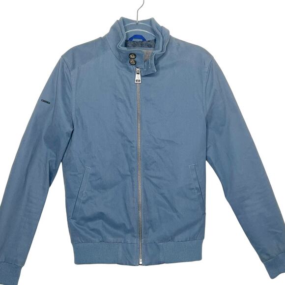 IDRIS ELBA X SUPERDRY Monogram Edition Full Zipper Bomber Jacket Blue Size Small - Picture 4 of 16